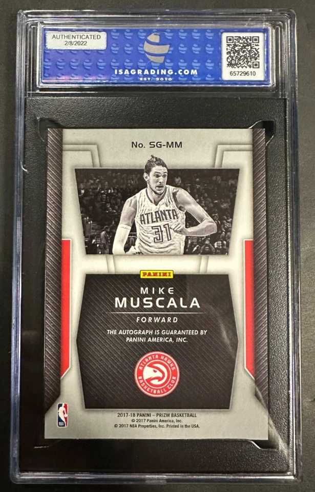 2019 Panini Prizm Signatures Mike Muscala Autographed Card ISA 10 Gem Mint - Image 2 of 2