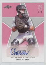 2020 Leaf Perfect Game National Showcase Pink 3/3 Charlie Saum #BA-CS3 Auto nd3