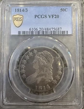 1814/3 Capped Bust Half Dollar VF-20 PCGS 