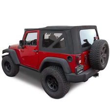 Jeep Wrangler JK Soft Top, 2010-18, Press Polish Windows, Black Twill Canvas