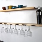 Home Bar Shelf Wine Bottle Storage Wall Rack Glasses Hanging Shelf Wine Display