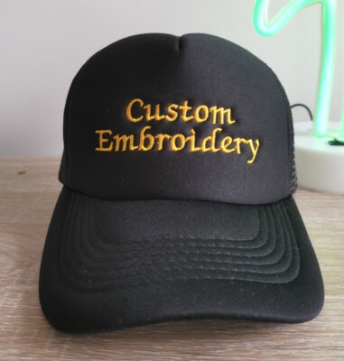 Custom 112 Embroidered Trucker Hat – Design Your Own Text On Mesh Back Snapback Hat For Men & Women - View #3
