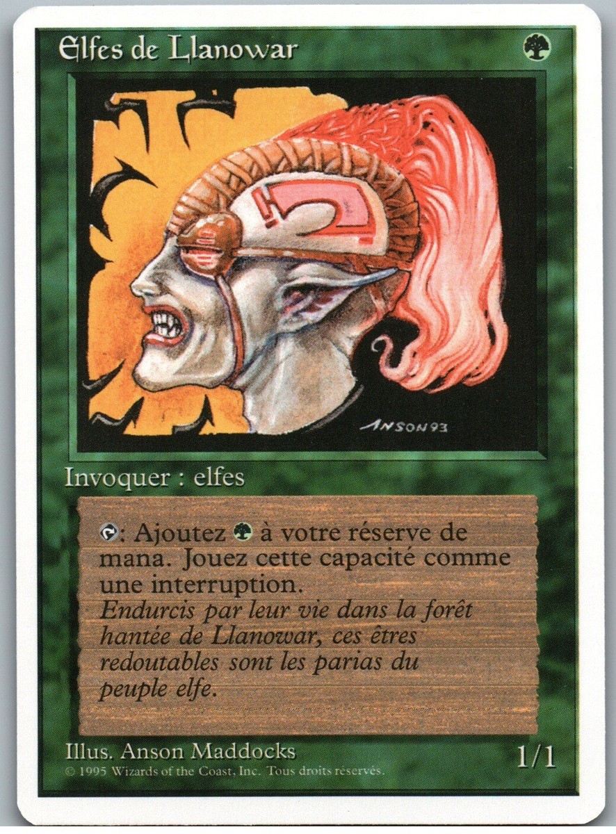 マジック：ザ・ギャザリング Llanowar Elves 1/1 Llanowar Elves | MtG Magic Fourth Edition FWB Foreign White