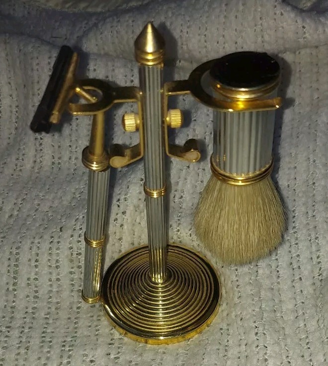 Vintage 3 Piece Solid Brass Shaving Set - Made In Taiwan | eBay