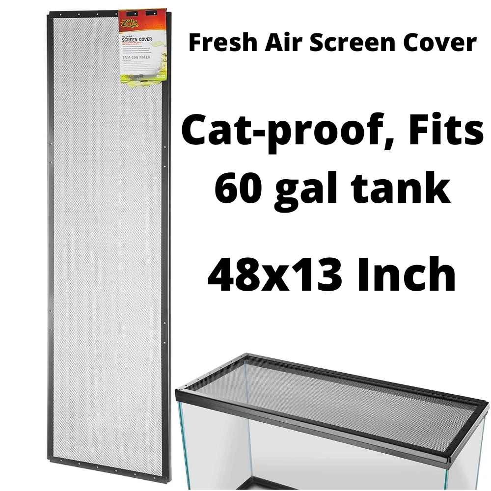 Fresh Air Screen Cover 48x13 inch Breeder Tank Lid Aquarium Reptile Terrarium