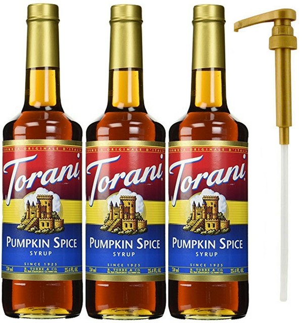 Torani Syrup, Pumpkin Spice, 25.4Ounce Bottle (3 Pack) plus 1 Syrup