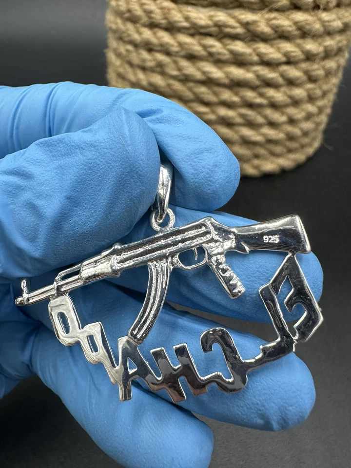 New EL CHAPO! Real Solid 925 Sterling Silver Hand Made Diamond Cut Pendant 1.9” - Image 4 of 4