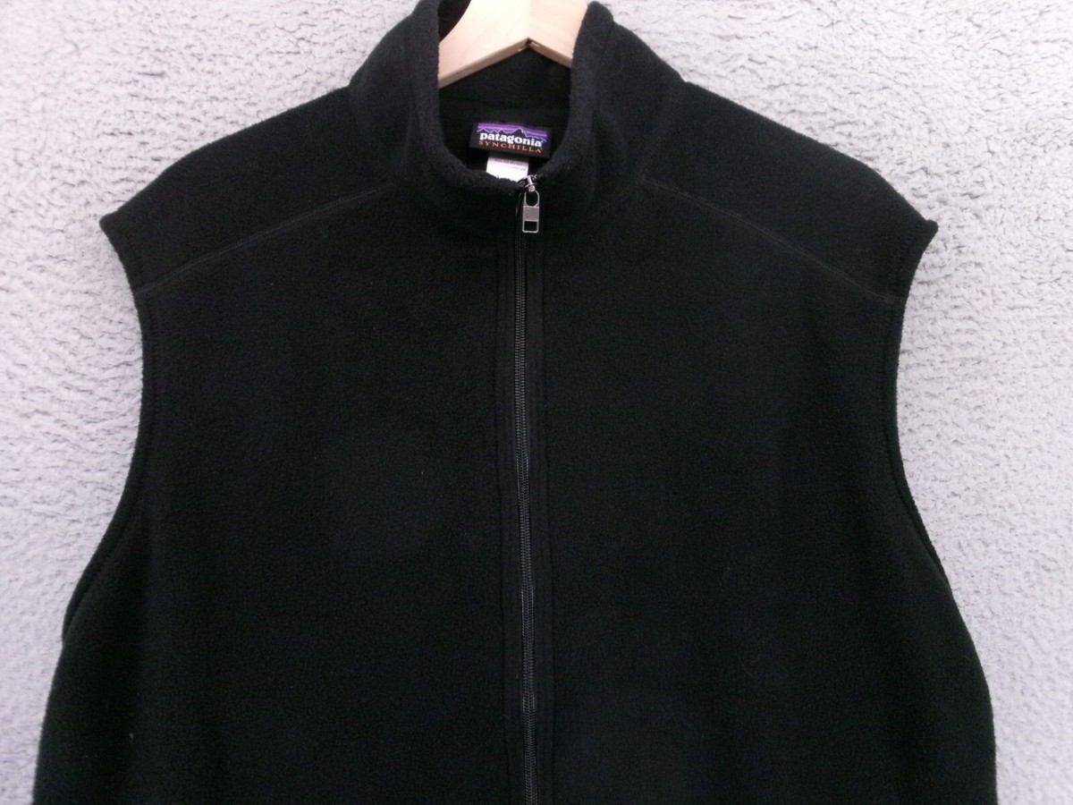 Patagonia Synchilla Vest Mens XL Full ZIp Soft Fleece Black