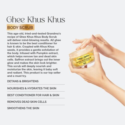 Vedic Valley Detan Butterschmalz Khus Körperpeeling Für Glühend Haut 250gm - Bild 4 von 8