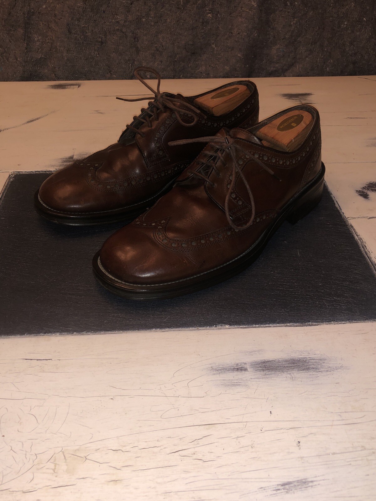 SAOLA Kenneth Cole New York Mens 12M Italy Brown Wingtips