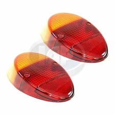 EURO TAIL LIGHT LENS SET (PAIR) RED/AMBER VOLKSWAGEN T1 BUG BEETLE 1962-1967