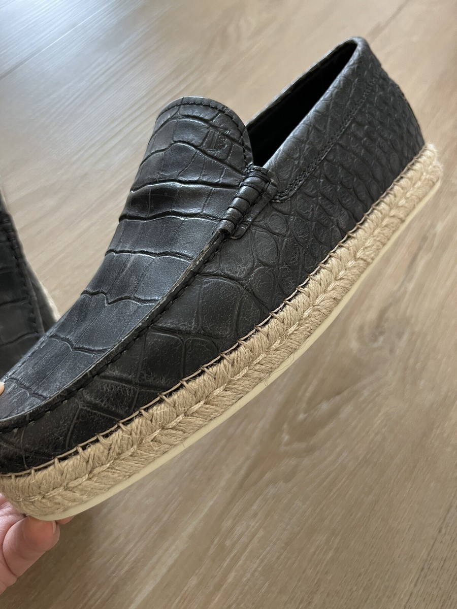 Tod’s Mens Embossed Croc Loafers Shoes US