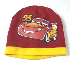 Cars Beanie Hat Cap Youth Red Yellow Knit Boys Kids Disney Cartoon Steve Mcqueen