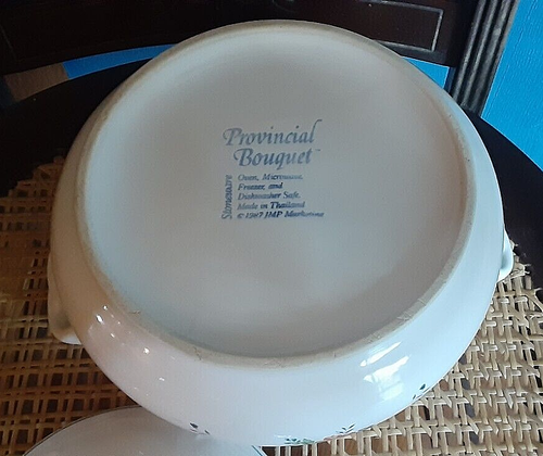 Casserole émaillée Provincial Bouquet 1989 – Gaz – Blanc Floral – 17,5cm