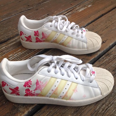 Adidas Butterfly White Pink Sneakers Sz 