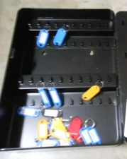 Key Guard combination wall mount key cabinet 122 key hook capacity black