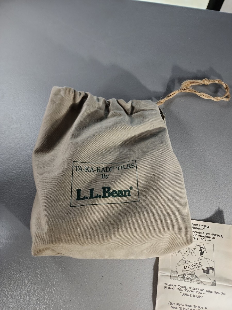 Vintage 1980 LL Bean Ta-Ka-Radi Wood Tiles Game with Bag Vintage 1980 LL Bean Ta-Ka-Radi Wood Tiles Game with Bag