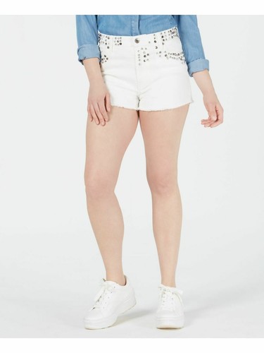 Kendall + Kylie Juniors' White Studded Shorts $49 - Picture 1 of 2