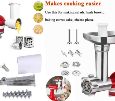 Food Meat Grinder&Tomato JAMS Attachment&Slicer Attachment For KitchenAid KSMMGA