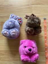 Vintage Plush Swibco PUFFKINS, Lot of 3, Gus, Rosie, Bumper With Tags