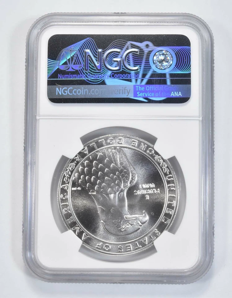 1983 P Olympic LA Commemorative Silver Dollar NGC MS70 - Image 2 of 4