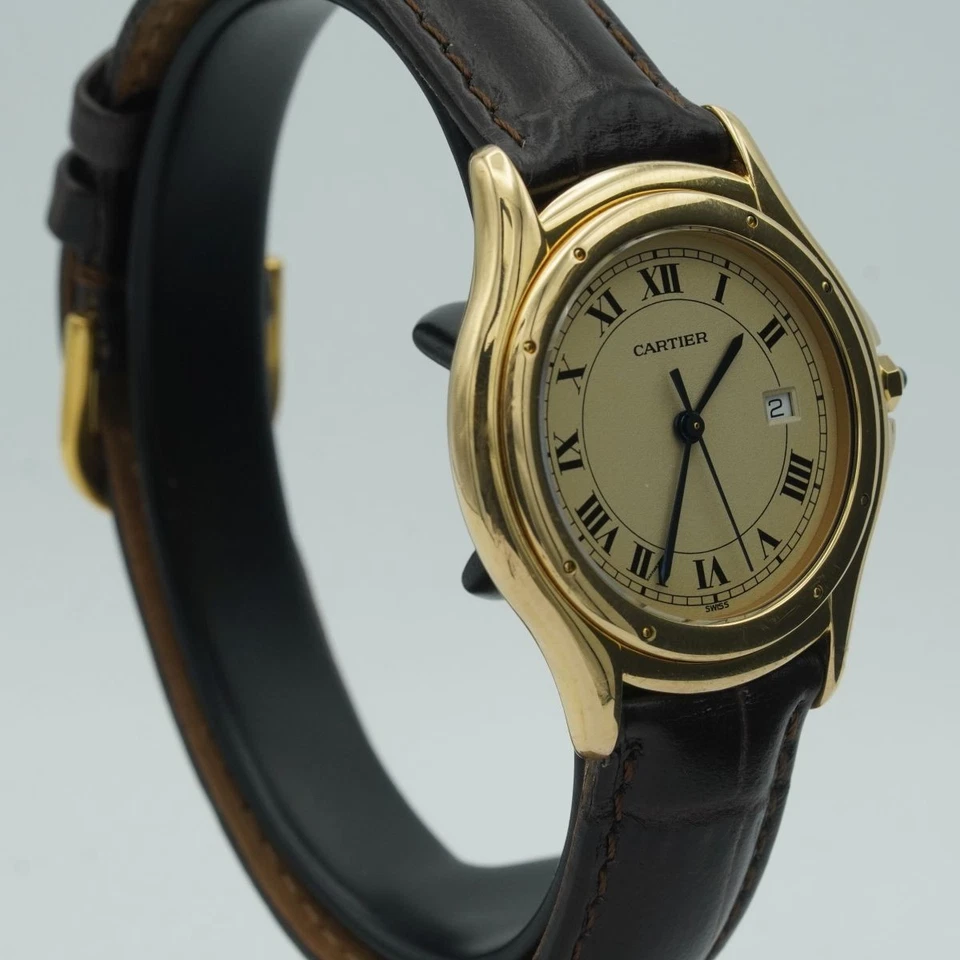 CARTIER SANTOS COUGAR QUARTZ HERREN UHR 33MM 887904 18K 750 MASSIV GOLD CA195 - Bild 3 von 4