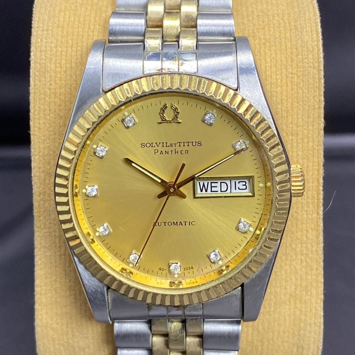 RARE Solvil et Titus Automatic Index Diamond Day Date Two Tone