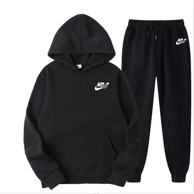 #ad Winter Hoodie Sets Men Fashion Fleece Red Hoodies Black Brand Pants Casual Jogge $49.98