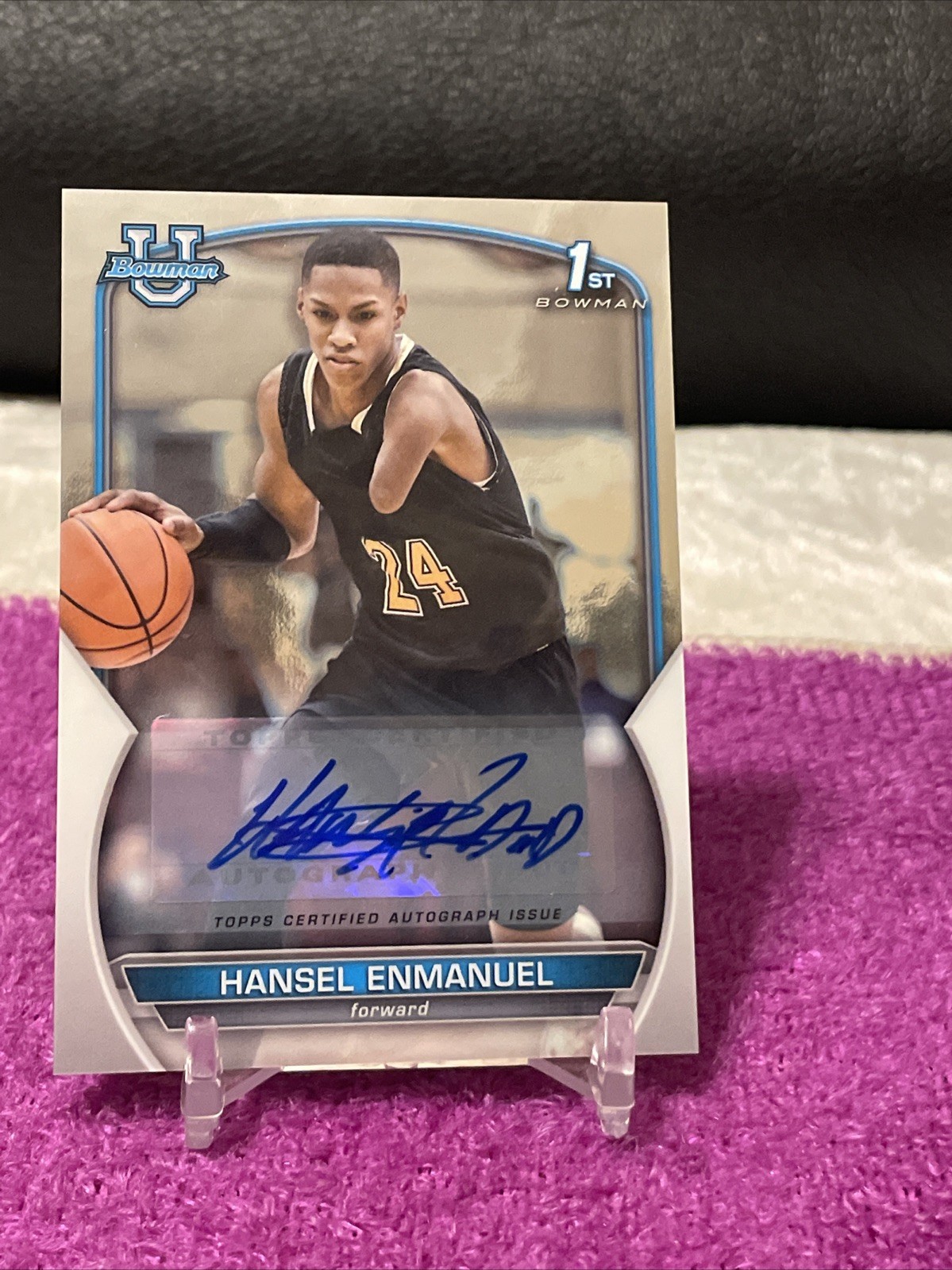 HANSEL ENMANUEL 2022-23 BOWMAN CHROME UNIVERSITY 1ST BOWMAN ROOKIE #52 AUTO