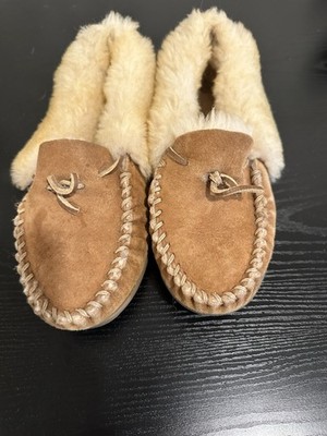 LL Bean Womens Sz 7 Wicked Good Brown Suede Leather Fur Lined LL Bean Womens Sz 7 Wicked Good Brown Suede Leather Fur Lined
