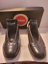Vintage Mens Black Leather WILSON BASEBALL CLEATS Shoes