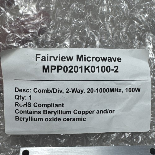 FAIRVIEW MICROWAVE MPP0201K0100-2 Two Way High Power Broadband Combiner SMA New - Picture 7 of 13