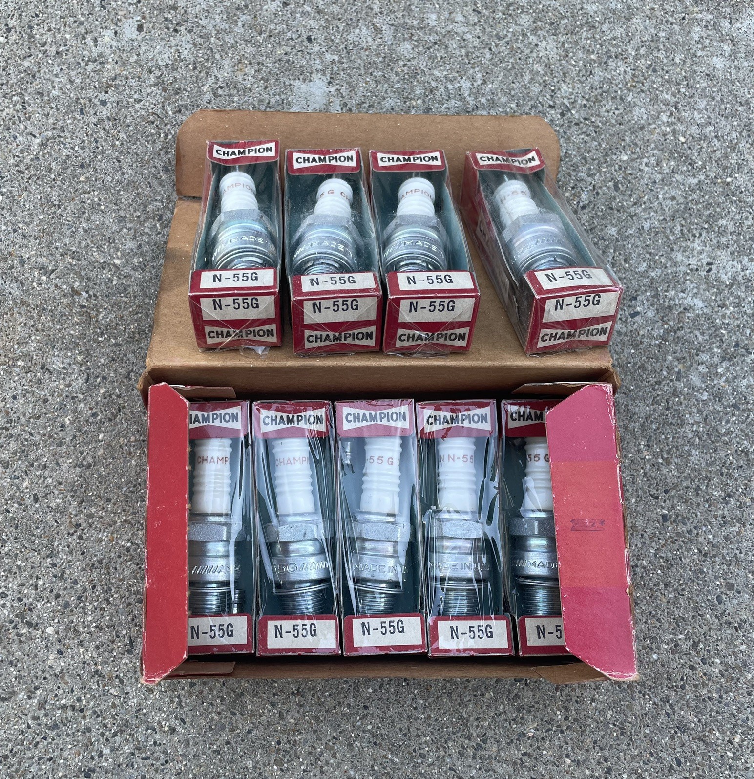 9 NEW CHAMPION SPARK PLUGS N-55G GOLD PALLADIUM IN ORIGINAL BOX
