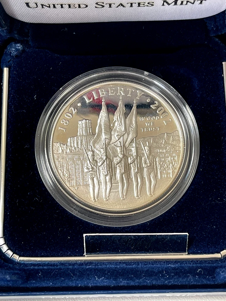 2002-W US Military Academy $1 Commemorative Coin Proof Silver Dollar, OGP & COA - Image 2 of 4