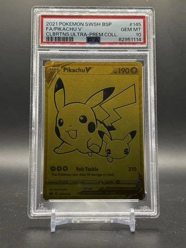 2021 Pokemon Black Star Promo Pikachu V #145 PSA 10 Celebrations Ultra Prem Coll
