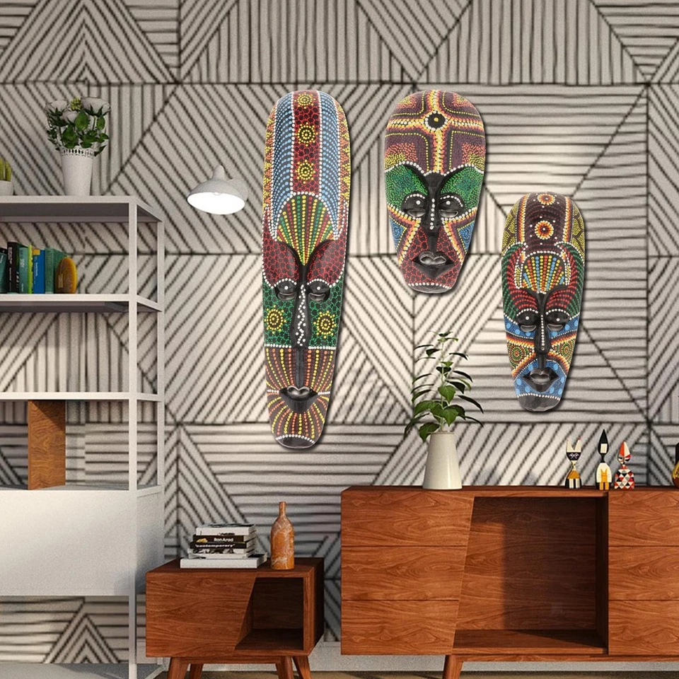 1 Piece Aboriginal Style Thai Mask Painted Mask Wall-Mounted Decor Decor Hand - Image 1 of 1