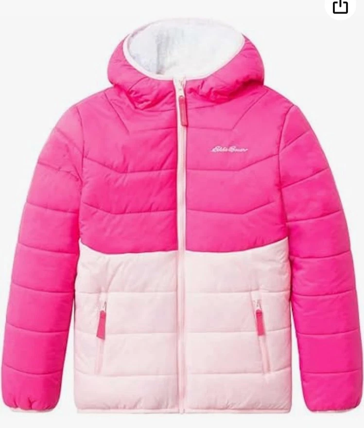NEW Eddie Bauer Kids Reversable Jacket - M - Pink/Cotton Candy - NWT