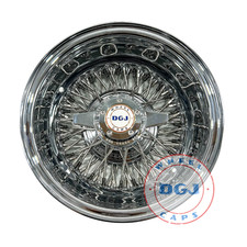 13x7 Zenith Style Rev 72 Cross Lace Chrome Stainless Steel Lowrider Wire Wheels