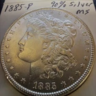 1885-P  Morgan Silver (90%) Dollar Gem AU-BU Brighter $60+Silver Value