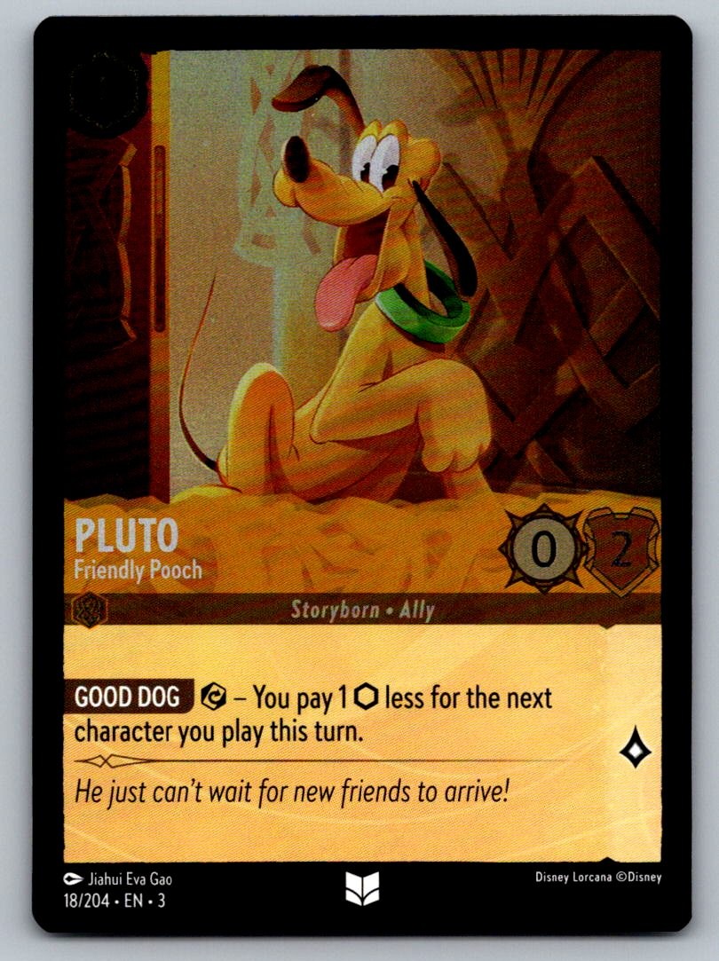 Pluto - Friendly Pooch 18/204 Uncommon Into the Inklands Lorcana Cold Foil NM