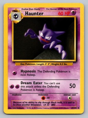 Base Set Pokémon TCG Haunter 29/102