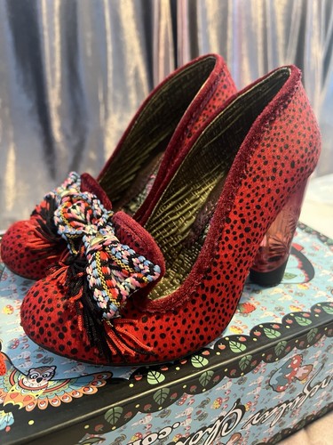 Tacones Irregular Choice Talla 5 Estampado Leopardo Rojo Ombré Perspex - Imagen 8 de 14