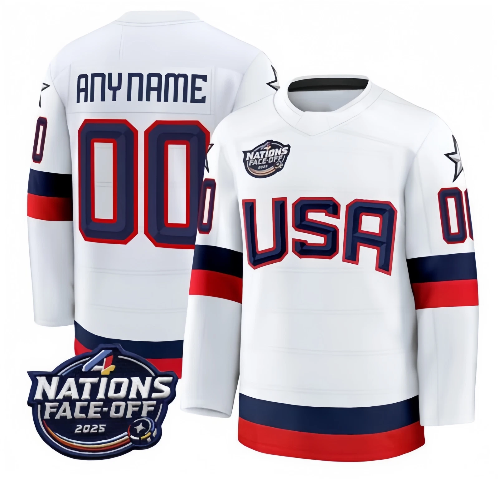 Custom Men's Navy 2025 4 Nations Stitched Hockey Jersey