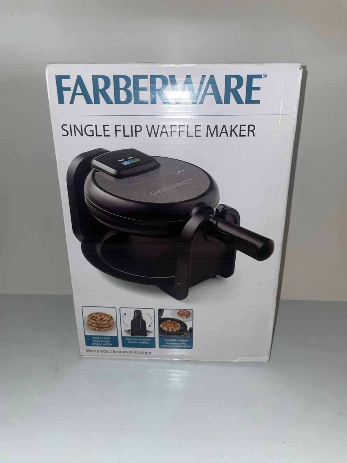 Farberware Single Flip Waffle Maker - Professional Belgian Waffle Iron - NEW NIB