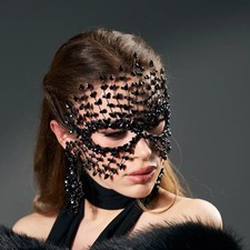 Women Crystal Face mask Fashion Metal Jewel Party Show Face Chain Headwear 05019
