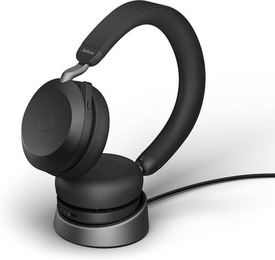Jabra Evolve2 75 Wireless Headset with Charging Stand - Black