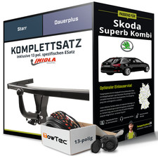 Für SKODA Superb Kombi II Typ 3T5 Anhängerkupplung starr +eSatz 13pol 09- NEU