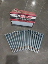 Red Head® 1/2” X 7” Wedge Anchor Heavy Duty Concrete Bolts 17pc 