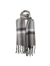 NWOT Steve Madden Beanie and Scarf Set One Size Gray and Black Winter Warm