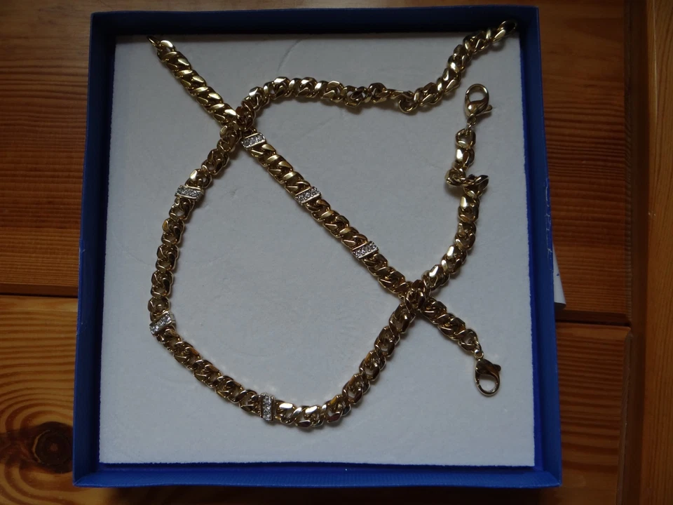 pierre lang modeschmuck go swarovski -kristalle klar set  colier und  armband 